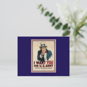 Amerikaans Leger Wervings Oude Poster Briefkaart