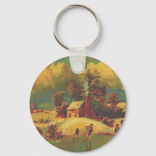 Amerikaans leven winter vintage sleutelhanger