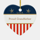 Amerikaans Lijst van het vaderland Patriotic Heart Keramisch Ornament (Voorkant)