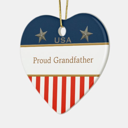 Amerikaans Lijst van het vaderland Patriotic Heart Keramisch Ornament (Links)