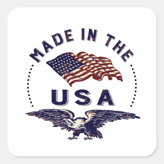  Amerikaans Made in de USA Vierkante Sticker (Voorkant)