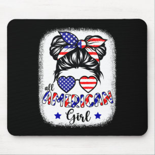Amerikaans Meisje 4 van juli Shirt Vrouwen Messy B Muismat