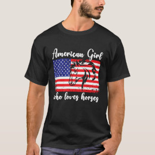 Amerikaans meisje dat van paarden houdt ruiter 1 t-shirt