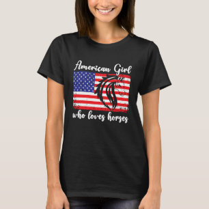 Amerikaans meisje dat van paarden houdt ruiter 3 t-shirt