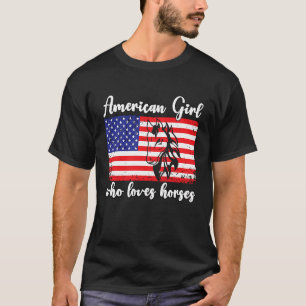 Amerikaans meisje dat van paarden houdt ruiter 5 t-shirt