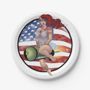 Amerikaans meisje papieren bordje