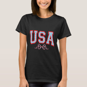 Amerikaans meisje Patriotisch 4 juli Vrouwen Jonge T-shirt
