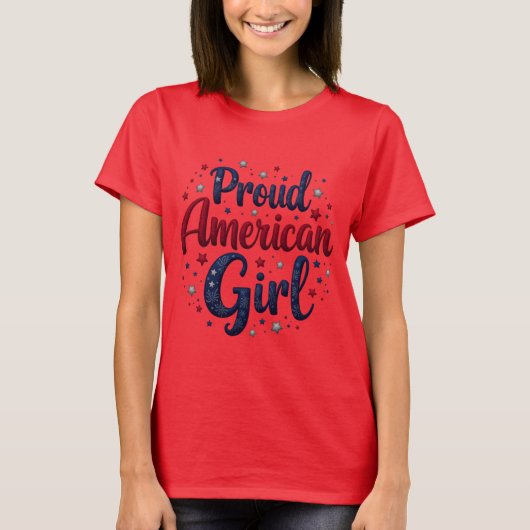 Amerikaans Meisje Power T-shirt (Voorkant)