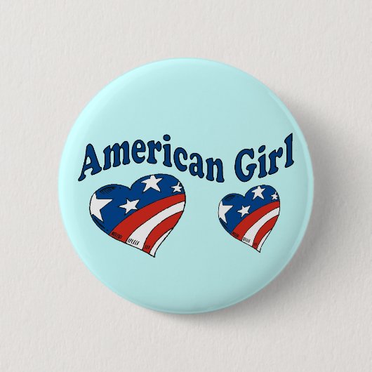 Amerikaans meisje ronde button 5,7 cm (Voorkant)