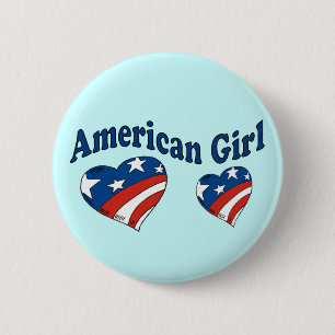 Amerikaans meisje ronde button 5,7 cm