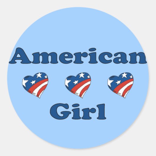 Amerikaans meisje ronde sticker (Voorkant)