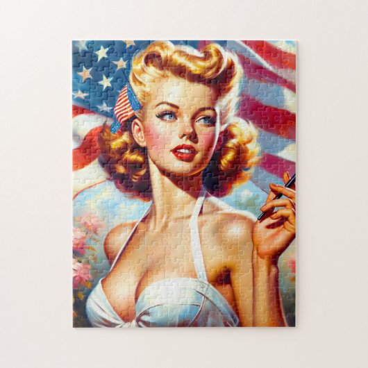 Amerikaans Meisje Schilderen Legpuzzel (Verticaal)