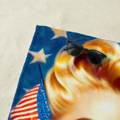 Amerikaans Meisje Schilderen Strandlaken (In situ)