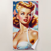 Amerikaans Meisje Schilderen Strandlaken (Voorkant)