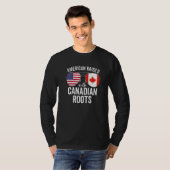 Amerikaans met Canadese wortels VS Canada Fla T-shirt (Voorkant volledig)