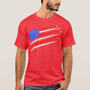 Amerikaans met gevechtsvliegtuigen voor onafhankel t-shirt
