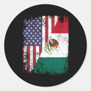 Amerikaans Mexicaans Roots Half Amerikaans VS Mexi Ronde Sticker