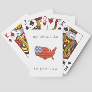 Amerikaans Mijn hart ligt op de Amerikaanse kaar Pokerkaarten