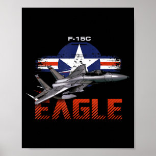 Amerikaans militair oorlogsvliegtuig F15 Eagle mil Poster