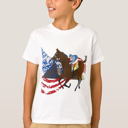 amerikaans model voor paardenraces t-shirt (Voorkant)