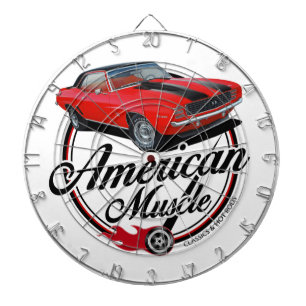 Amerikaans Musculair Rode Camaro Dartbord