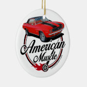 Amerikaans Musculair Rode Camaro Keramisch Ornament (Rechts)