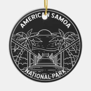 Amerikaans nationaal natuurpark Samoa - strand mon Keramisch Ornament