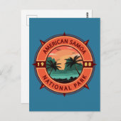 Amerikaans nationaal park Retro Compass Embleem Briefkaart (Voorkant / Achterkant)