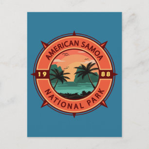 Amerikaans nationaal park Retro Compass Embleem Briefkaart