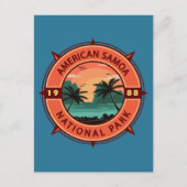 Amerikaans nationaal park Retro Compass Embleem Briefkaart (Voorkant)