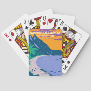 Amerikaans nationaal park Samoa - strand Pokerkaarten