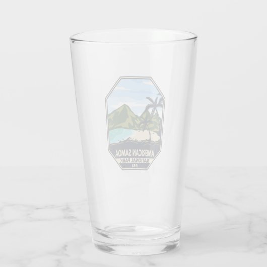 Amerikaans nationaal park van Samoa Retro Emblem Glas (Achterkant)