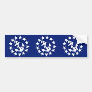 Amerikaans Noetisch jacht Vlag Anchor Stars Blue Bumpersticker