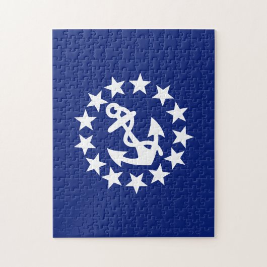 Amerikaans Noetisch jacht Vlag Anchor Stars Blue Legpuzzel (Verticaal)