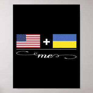 Amerikaans + Oekraïens = Mij Usa En Oekraïense Vla Poster