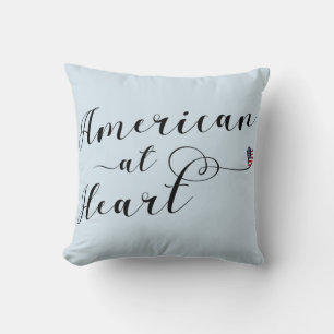 Amerikaans op Heart Throw Cushion, VS Kussen