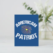 Amerikaans Patriot Blauw Vuurwerk Briefkaart (Staand voorkant)