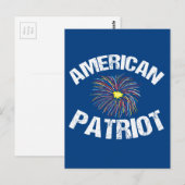 Amerikaans Patriot Blauw Vuurwerk Briefkaart (Voorkant / Achterkant)