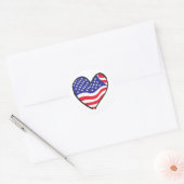 Amerikaans patriotticus Vlag Heart Ronde Sticker (Envelop)