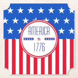 Amerikaans patriottisch 1776   kartonnen onderzetters