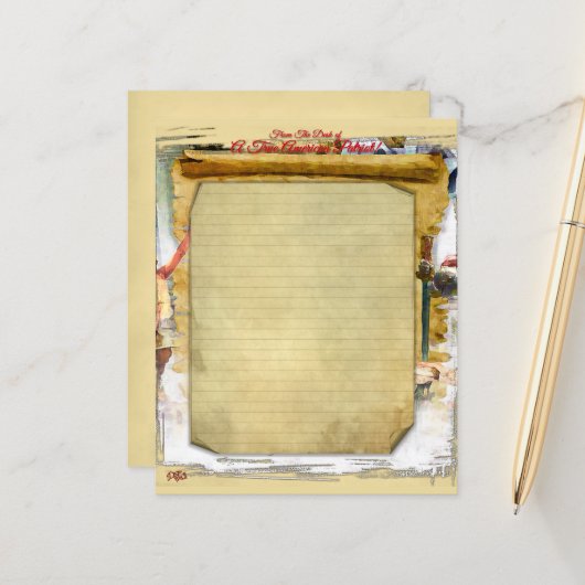 Amerikaans patriottisch 4.5x5.6 stationair papierb (Voorkant / Achterkant in situ)