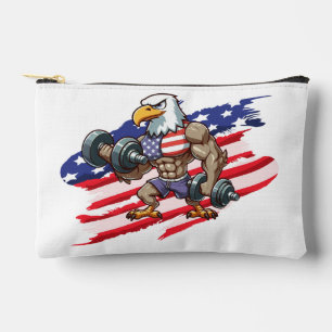 Amerikaans/patriottisch gewichtheffen steenarend etui