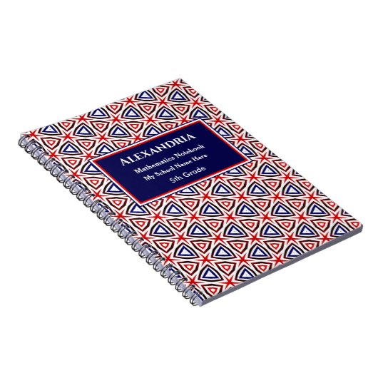 Amerikaans Patriottisch Rood Wit Blauw Personalise Notitieboek (Rechterzijde)