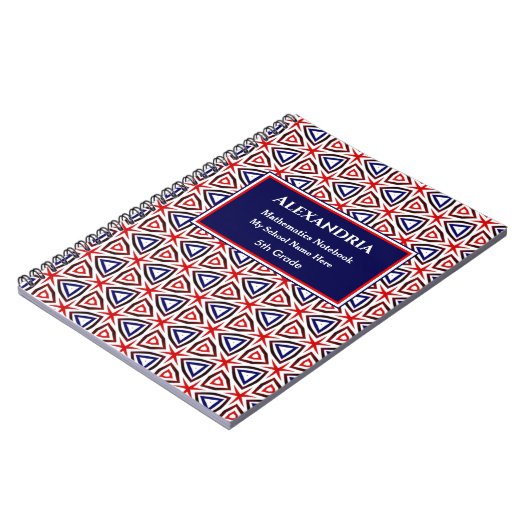 Amerikaans Patriottisch Rood Wit Blauw Personalise Notitieboek (Linkerzijde)