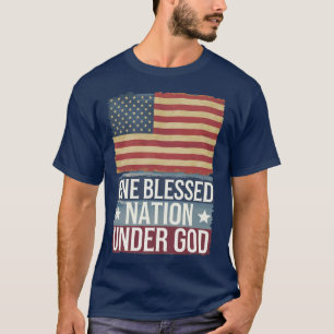 Amerikaans patriottisme één gezegende natie onder t-shirt