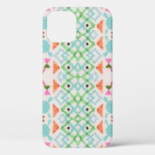 Amerikaans patroon. Ikat naadloos afdrukken. Vinta iPhone 12 Hoesje