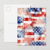 Amerikaans patroon van waterverf onder Amerikaanse Briefkaart (Voorkant / Achterkant)
