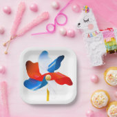 Amerikaans Pinwheel Papieren Bordje (Feest)