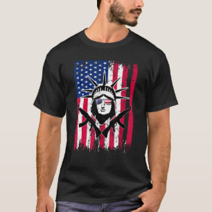 Amerikaans Pistool voor vrijheidsbeeld en patriott T-shirt