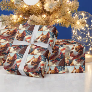  Amerikaans Pit Bull Terrier schilderij Cadeaupapier